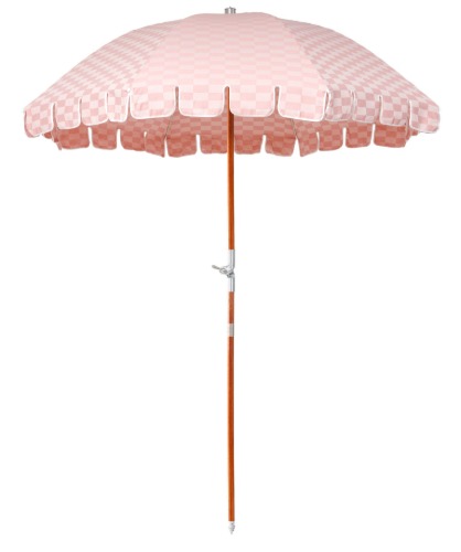 베이리프 Business and Pleasure Co. The Premium Beach Umbrella - Dusty Pink Check