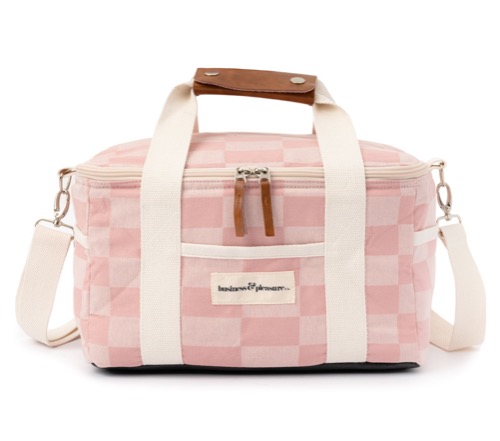 THE PREMIUM COOLER BAG - DUSTY PINK CHECK