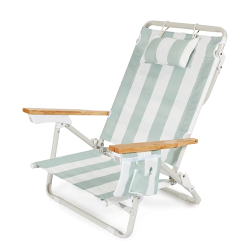 베이리프 Business and Pleasure Co. The Holiday Tommy Chair - Sage Capri Stripe